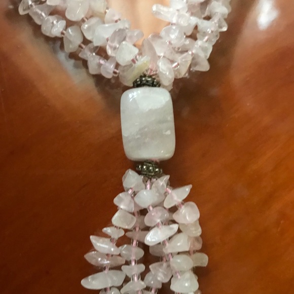 Genuine Rose Quartz Necklace and Bracelet set - Picture 7 of 9